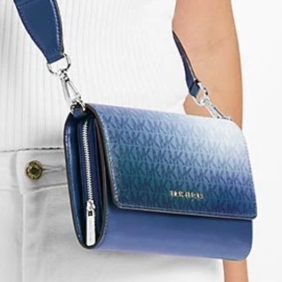 Michael Kors Handbags - MICHAEL KORS Jet Set Large Ombré Signature Logo Crossbody Bag
Galaxy Blue 
NWT